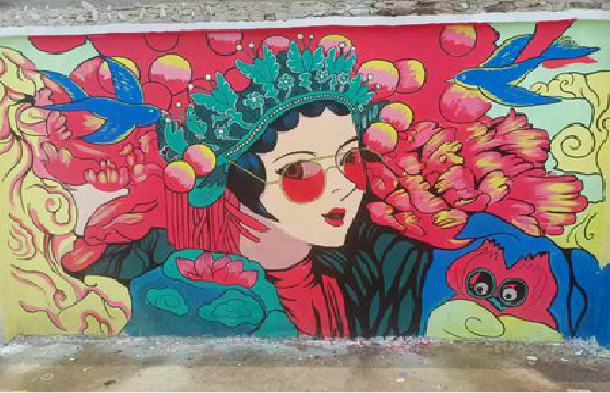 白河墙体彩绘-网红墙