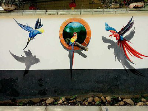 白河视觉错位-3D墙绘设计