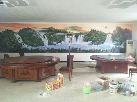 白河墙绘-写实风景