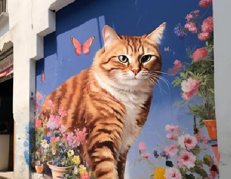 白河自己绘制有个性的手绘墙