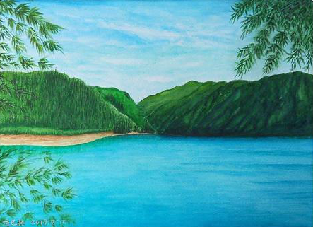 白河在墙绘中，如何绘画绿水青山？